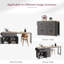 Îlot de cuisine sur roulettes 74,5 po, table de salle à manger extensible, étagère à épices et 2 tiroirs, armoire à 4 portes, chariot de rangement pour la cuisine-1590847189