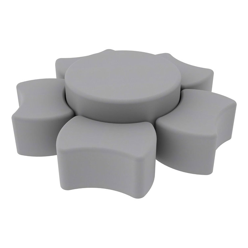 Repose-pieds rond rembourré Pro Series, Gris