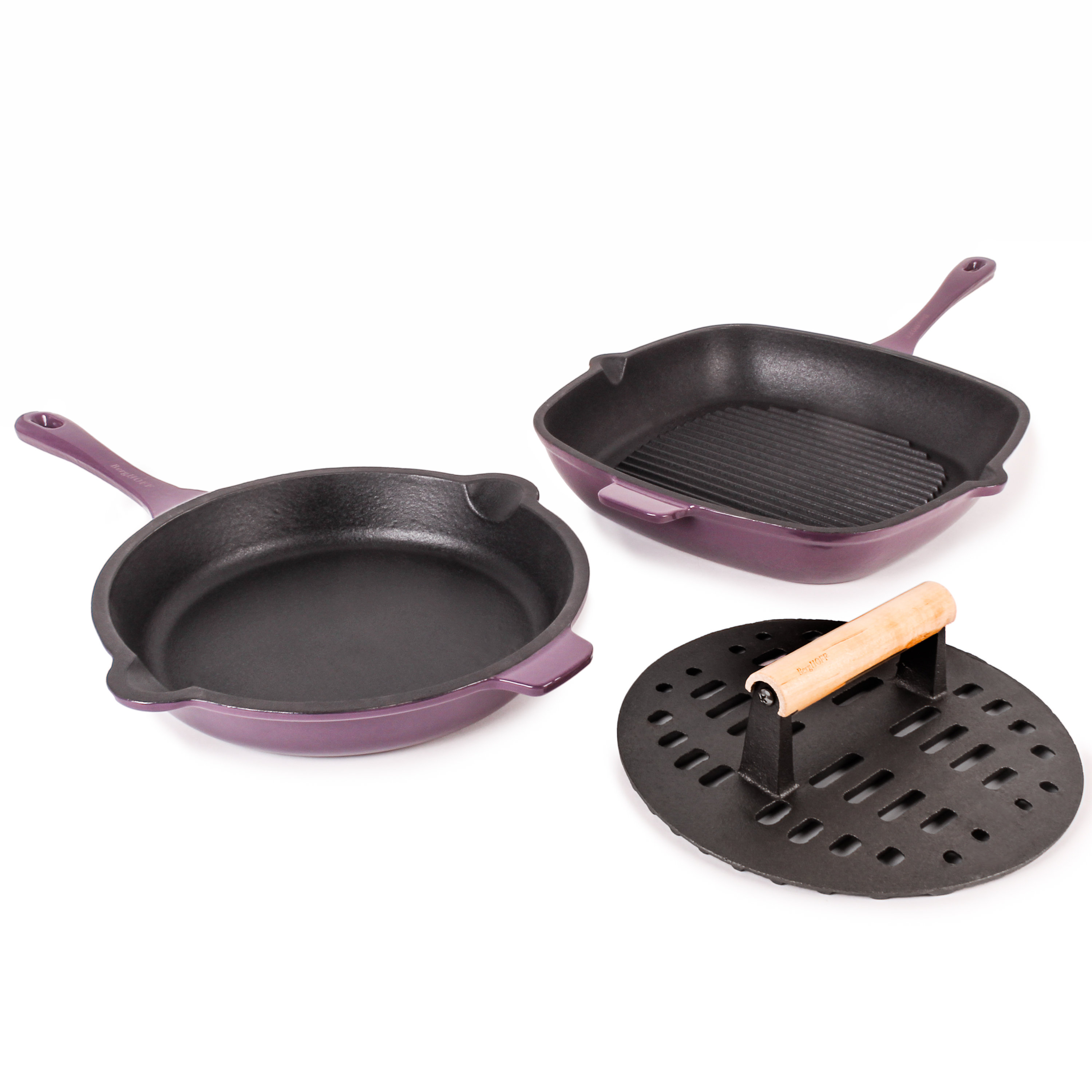 The latest styles: Purchase 3Pcs Pre-Seasoned Cast Iron Skillet Set 6/8/10in  Non-Stick by Blak Hom Blak Hom Now