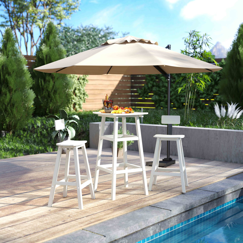 2-Person Outdoor Dining Set, White
