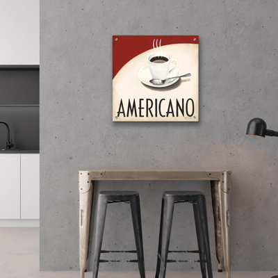 Art mural en verre rouge «Cafe Moderne 3» par Marco Fabiano