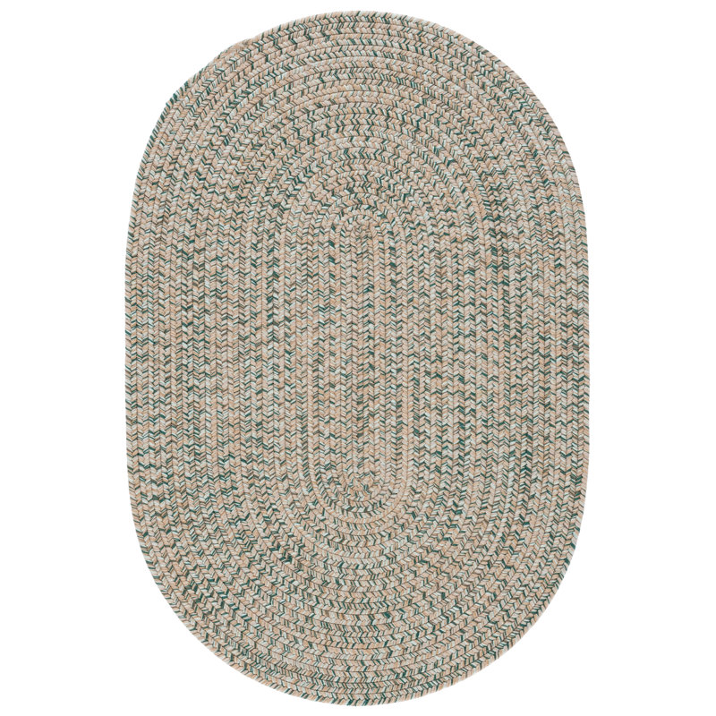 Braided Hand Loomed Performance Solid Color Indoor Indoor/Outdoor Area Rug, Oval 2' x 3'