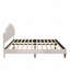 Structure de lit tapissier grand format avec tête de lit ajustable - tissu de lin, blanc-833238133