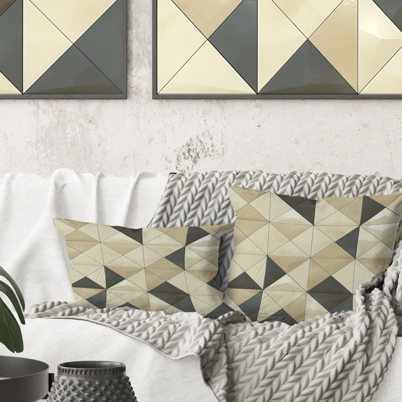 Coussin lombaire beige moderne Modern Triangle IV