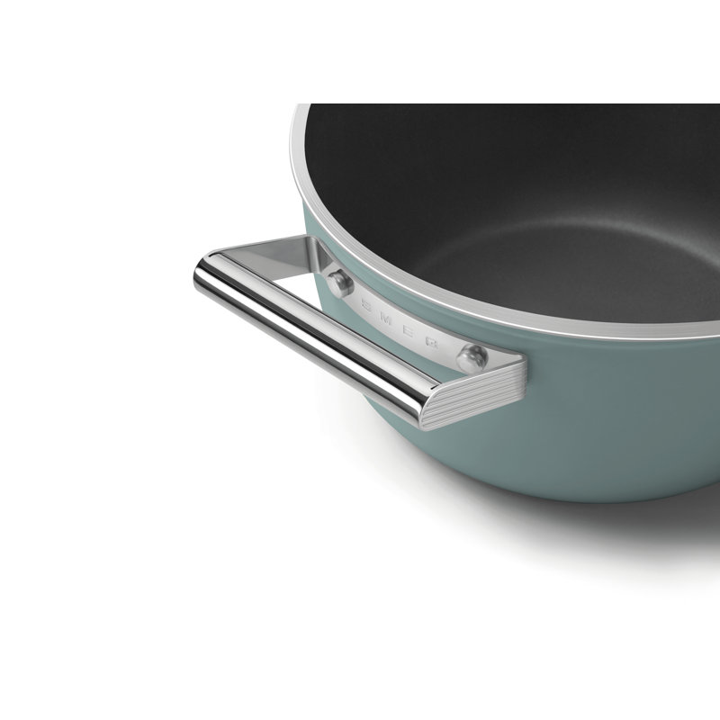 Smeg Casserole Pan 24cm with Lid, Emerald Green
