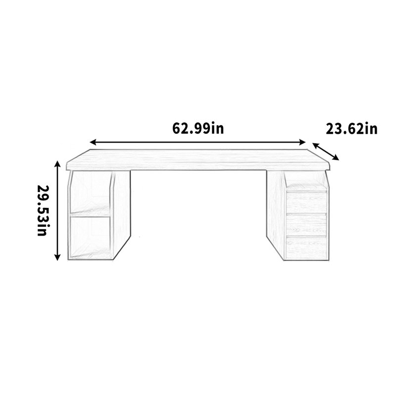 Tiroirs de rangement en pin massif, H 29,53 po x l 62,99 po x P 23,62 po