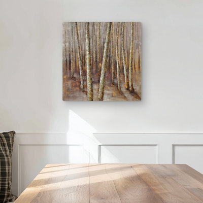 Forest - Brown Trees Metal Print for Home Decor | Elegant Art