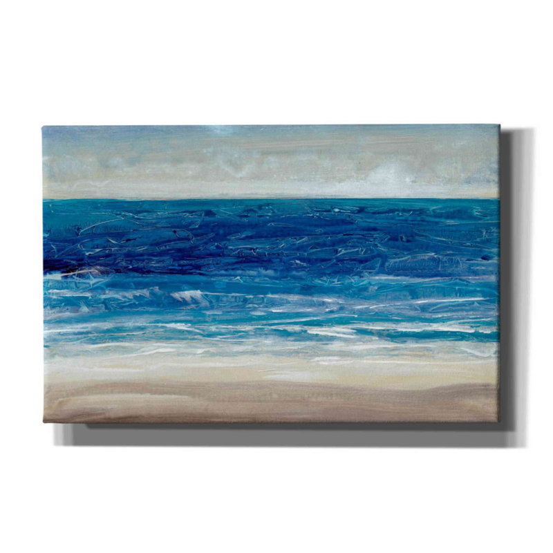 «Crashing Blue I» par Tim O'toole, art mural sur toile, H 26 po x l 40 po x P 1,5 po