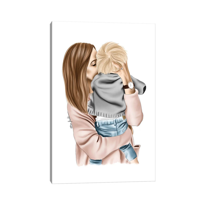 Mother And Son by Elza Fouche - Painting on Canvas, Wrapped Canvas, 66.04cm H x 45.72cm W x 1.91cm D