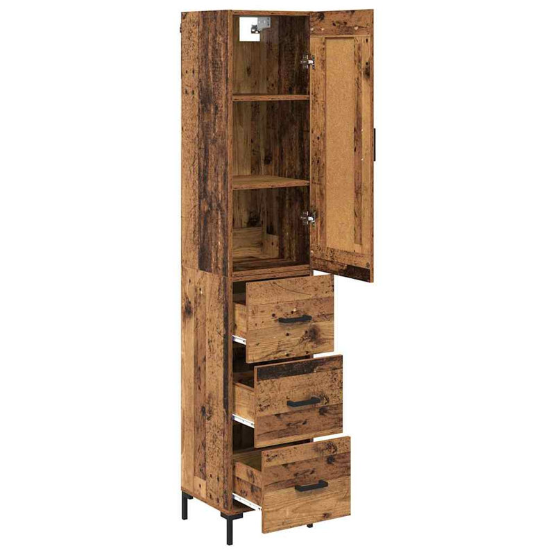  Highboard Old Wood 34.5 X 34 X 180 Cm Engineered Wood, Old Wood