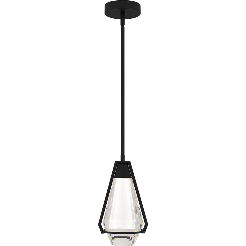 Mini-luminaire suspendu à DEL Sadell, Noir mat