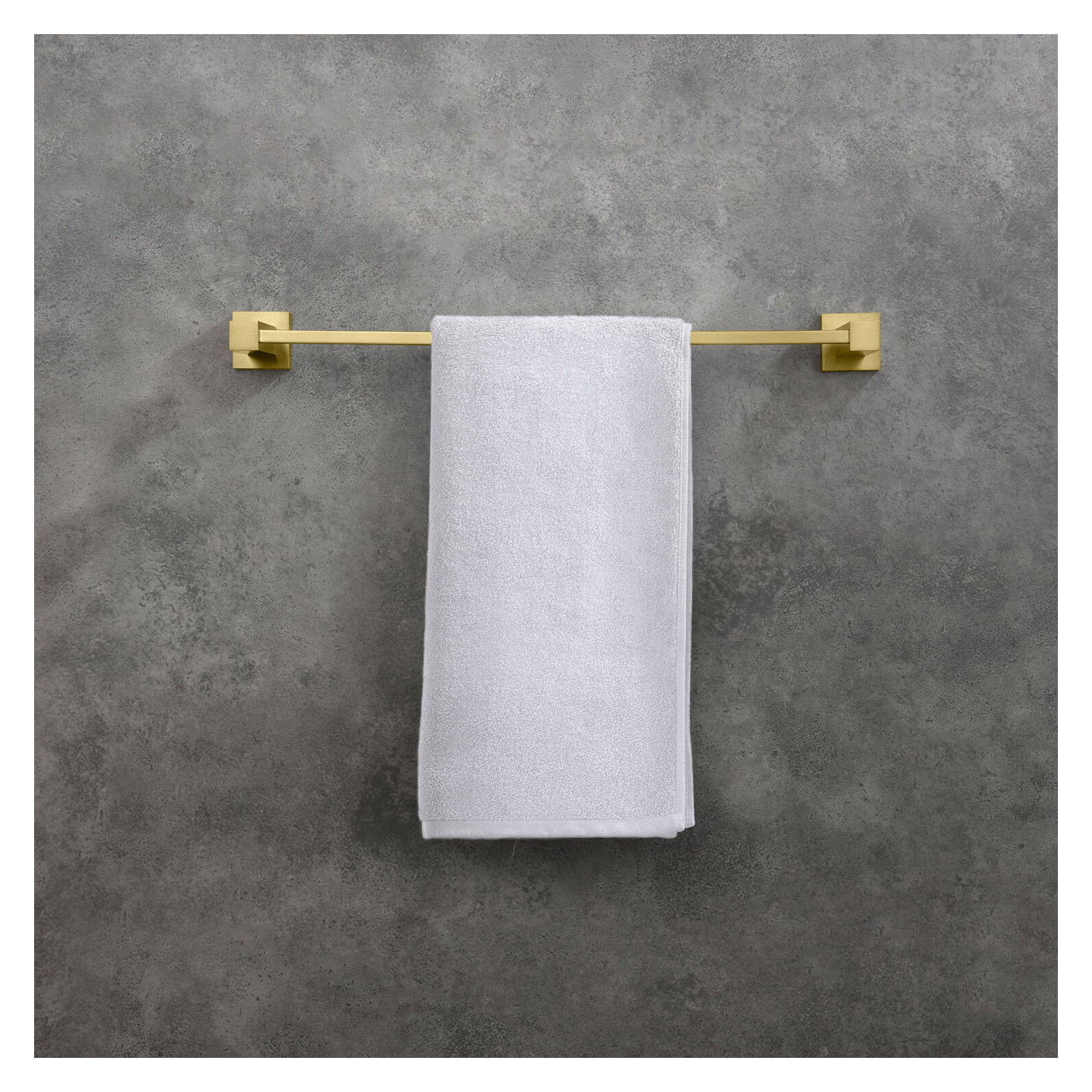 Cube 19.44'' Towel Bar, Brushed Gold