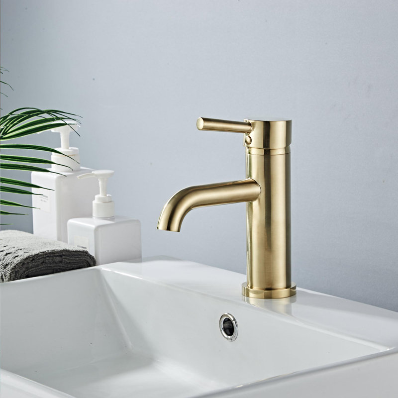 Single-Hole Bathroom Faucet, Gold