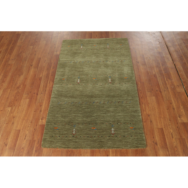 Green Tribal Gabbeh Oriental Rug 3x5