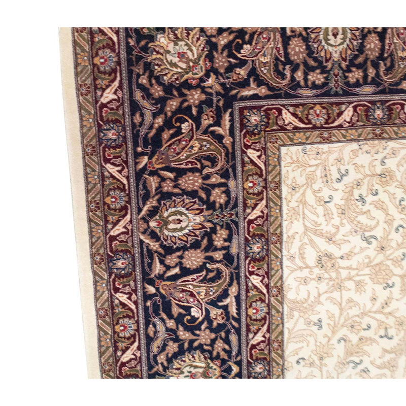 Tapis beige / brun / gris en laine noué à la main de conception unique 8 pi 9 po x 11 pi 9 po