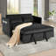 Canapé-lit convertible polyvalent avec coussins moelleux et rangement intelligent-2109361739