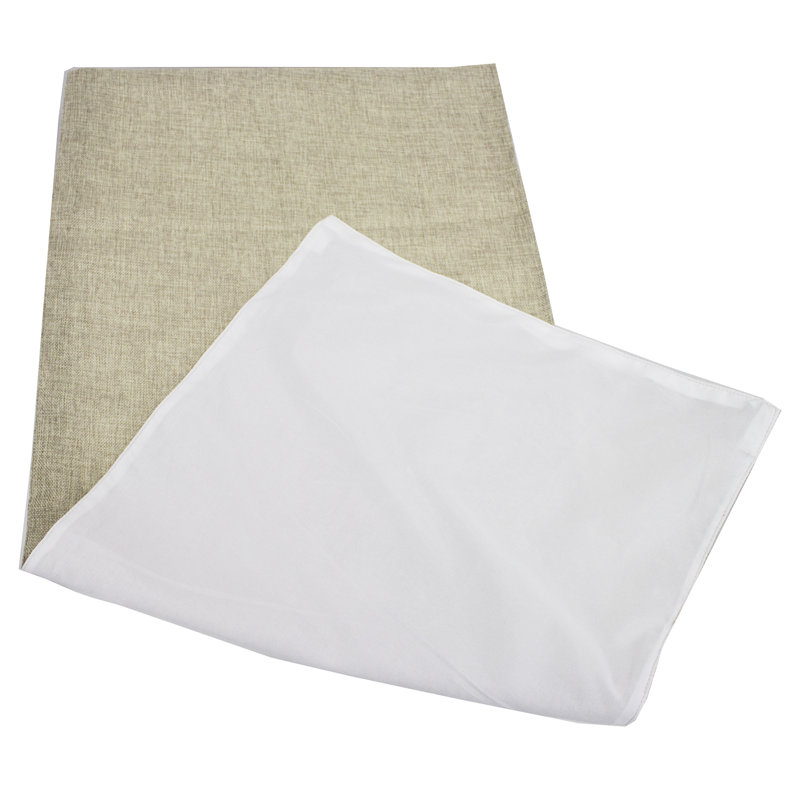 Elron Floral Christmas Table Runner, 120" x 16", White/Silver/Natural