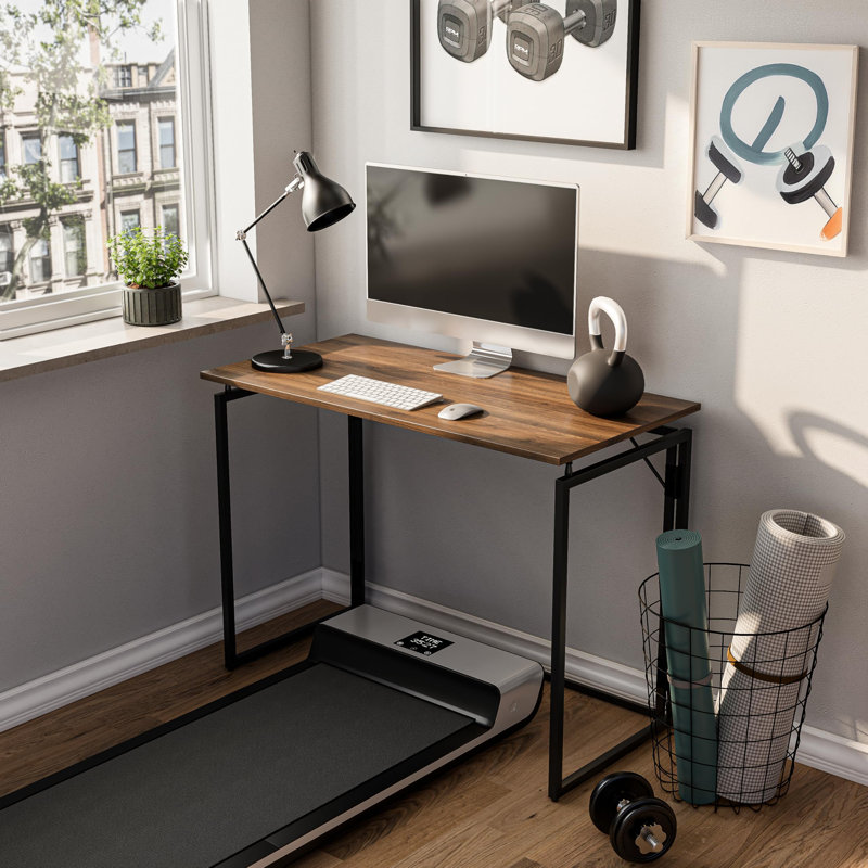 Folding Desk 30 Inch - No Assembly Small Foldable Desk For Small Space, Minimalist Space Saving Collapsible Compact Desk Portable Table For Craft, Writing, Study And Work