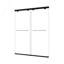 Porte de douche coulissante double sans cadre 76 po, cadre noir mat avec fermeture en douceur, verre trempé Nano de 8 mm facile à nettoyer, membrane antidéflagrante pour salle de bain