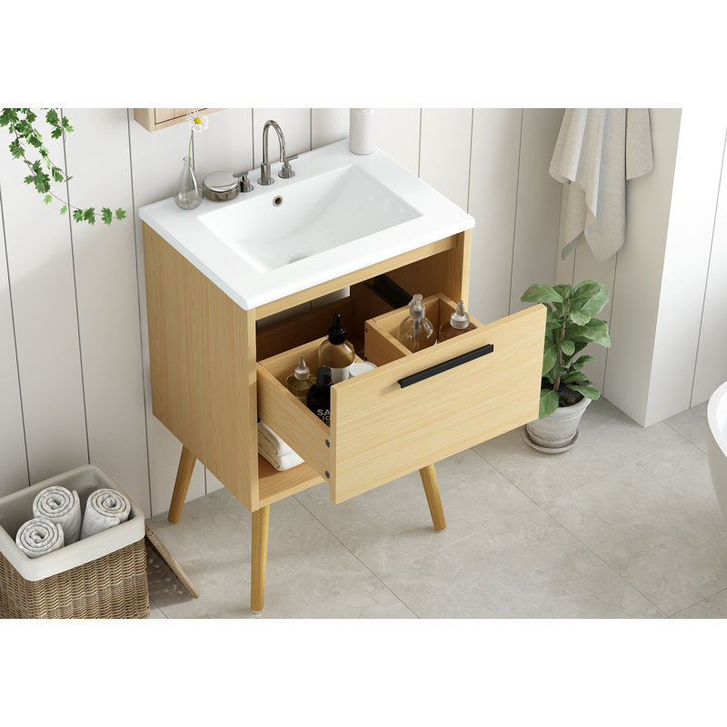 Meuble-lavabo multifonctionnel avec tiroir 24 po avec lavabo 24 po