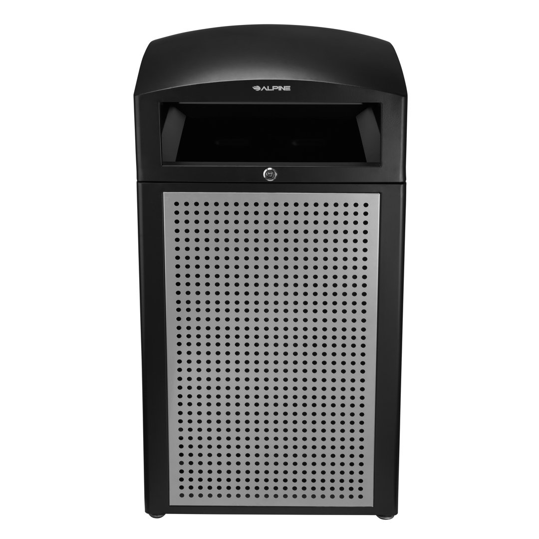 471 Series Stainless Steel 40 Gallon Curbside Outdoor Trash Can Alpine Industries