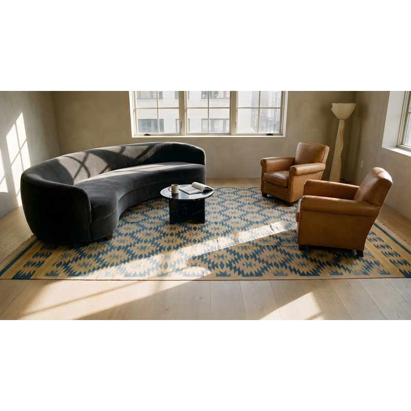 Tapis tribal en coton indien Dhurrie