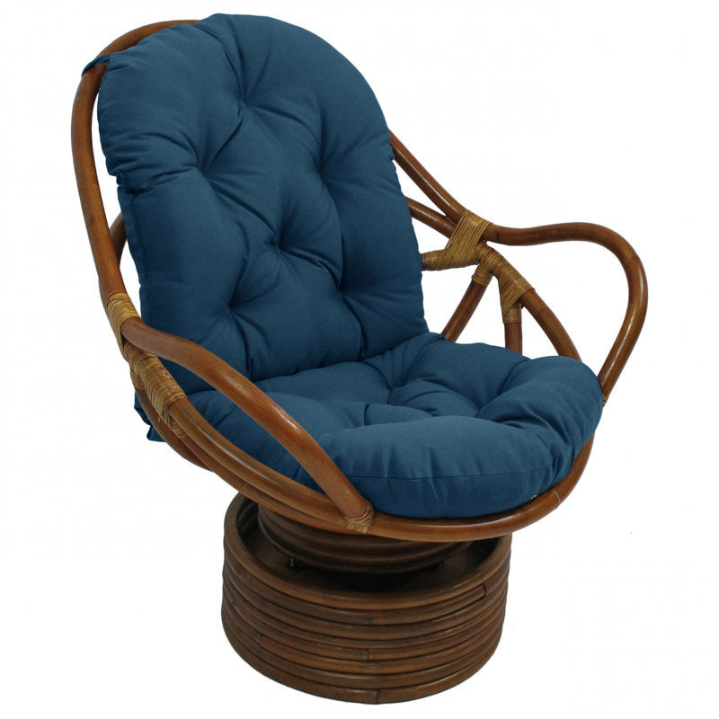 Fauteuil capitonné en polyester 33 po Bilyeu, Polyester bleu mer