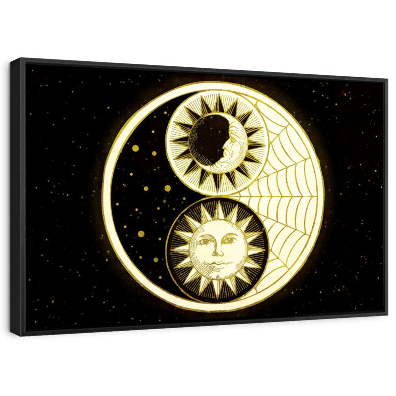 Soleil et lune Yin Yang, H 9 po x l 13 po