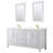 Daria 72'' Double Bathroom Vanity with Carrara Marble Top with Mirror-108910119-108910141-108910117