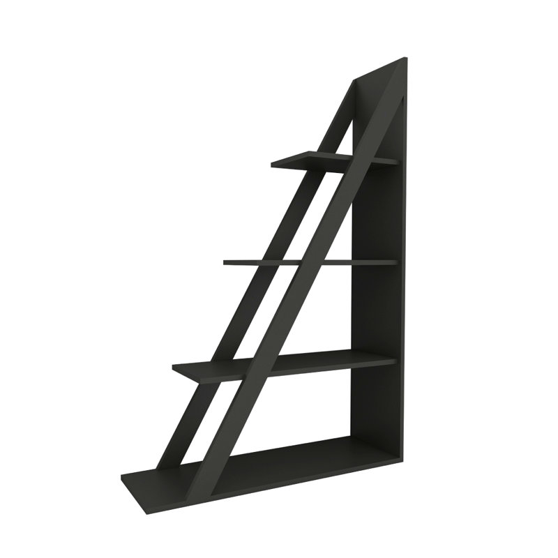 Alphonzia 150cm H x 100cm W 4-Shelf Etagere Bookcase, Anthracite