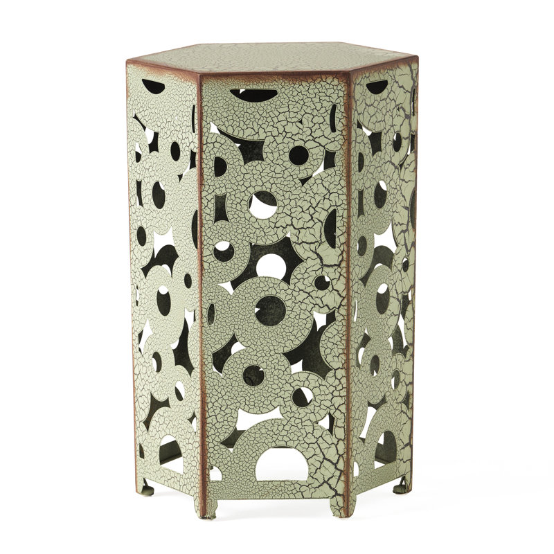Tables d'appoint, fer antique, motif complexe, sans assemblage, P 14,67 po X l 12,69 po H 22,18 po, 9,93 lb, de deux tables d'assemblage nécessaires, ornement, 2
