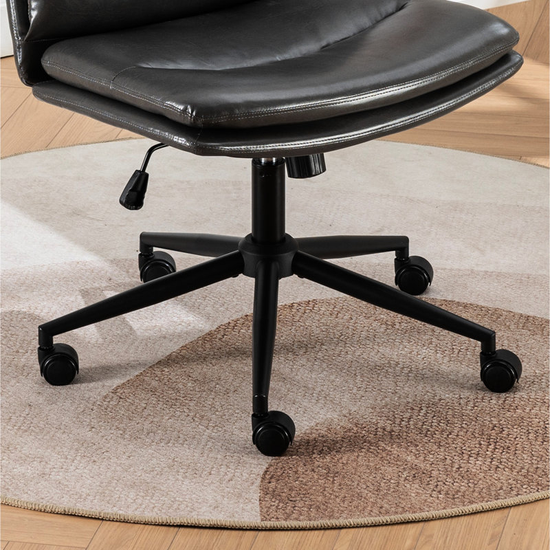 Chaise grise pour bureau à domicile - pivotante à 360°, hauteur réglable, assise pivotante avec large assise grise, idéale pour la maison ou le bureau