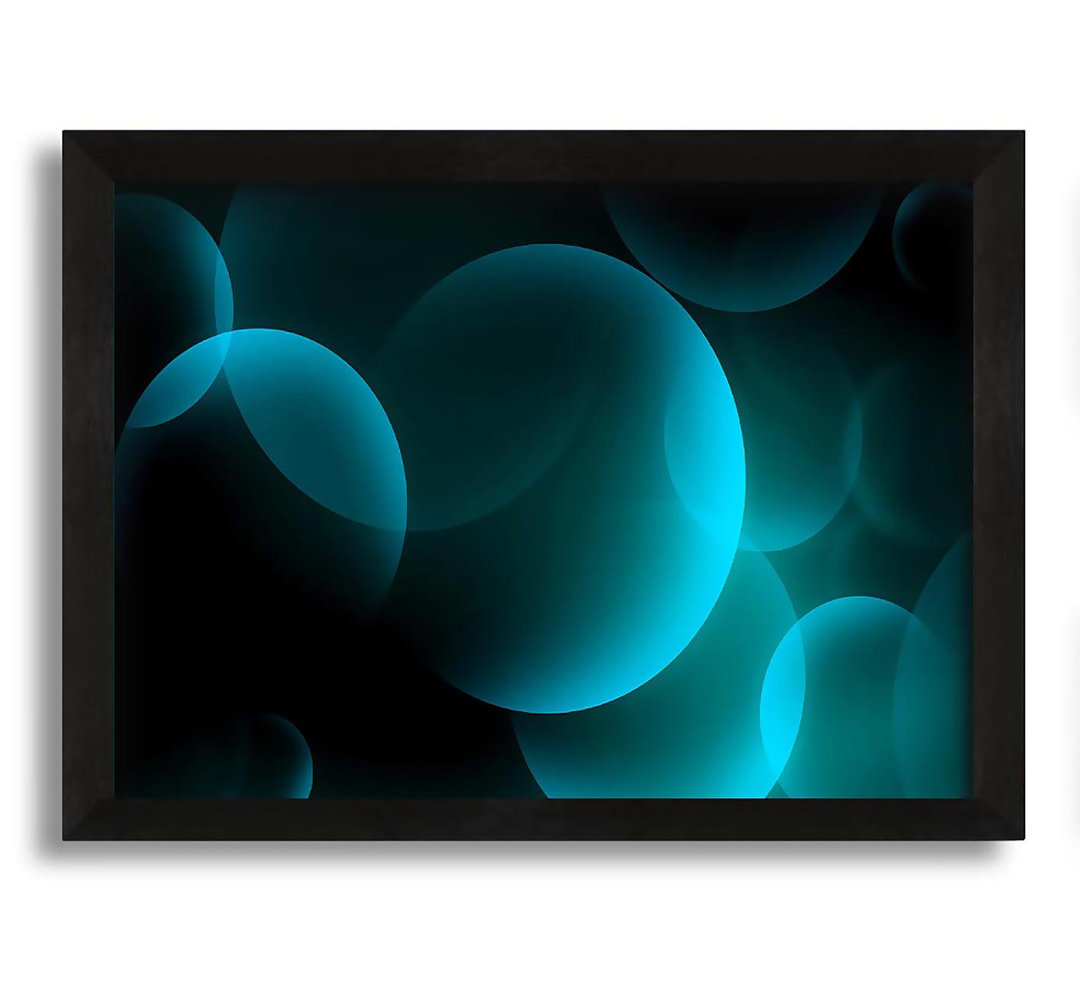 Gerahmtes Wandbild Turquoise Big Bubbles