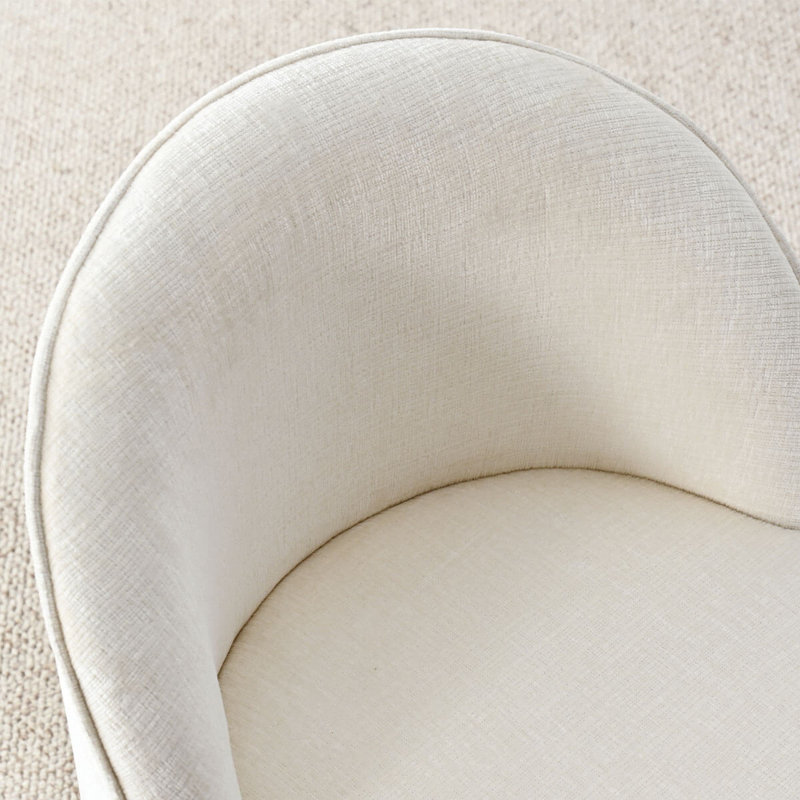 Ensemble de table de salle à manger pour 6 personnes avec table extensible et 6 chaises roulantes revêtues de chenille, Beige