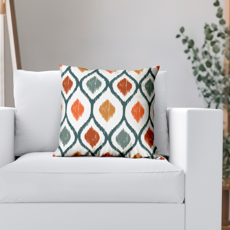 Coussin décoratif à motif de losanges avec polyester de qualité supérieure, Style bohème, 18 po x 18 po