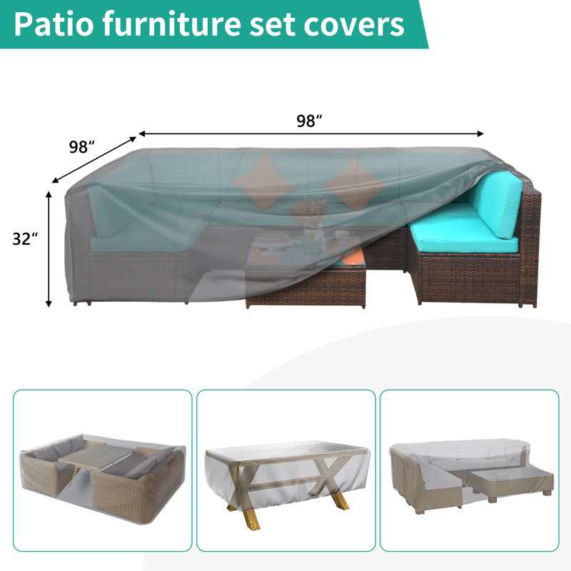 Outdoor Cover, 28" H x 98" W x 98" D