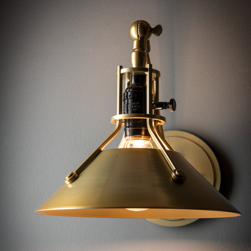 Henry Swing Arm Metal Shade Sconce, Modern Brass, Modern Brass