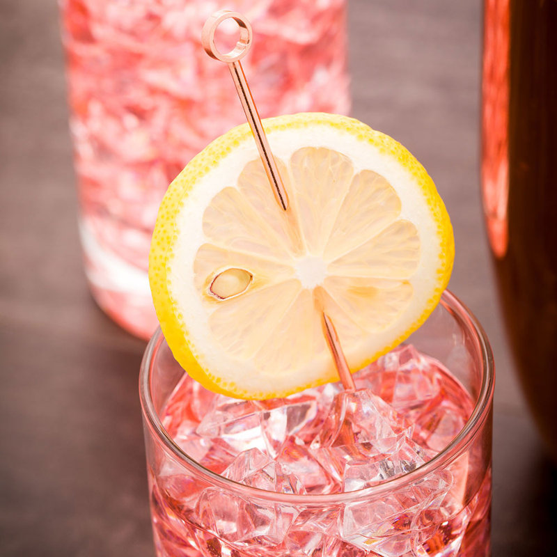 Boîte à cocktail de 4 1/2 po en acier inoxydable plaqué or Depp Bar Lux, Cuivre