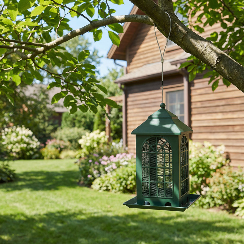 Mangeoire à oiseaux suspendue en métal Green House