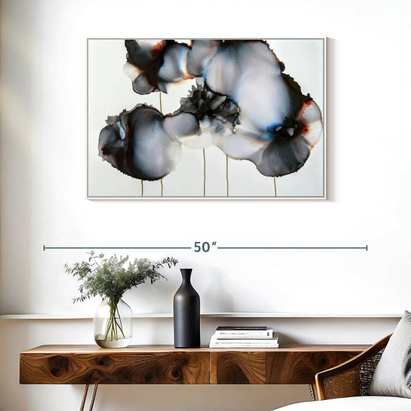 Sonnet noir I, Cadre flottant blanc, 37 po x 25 po