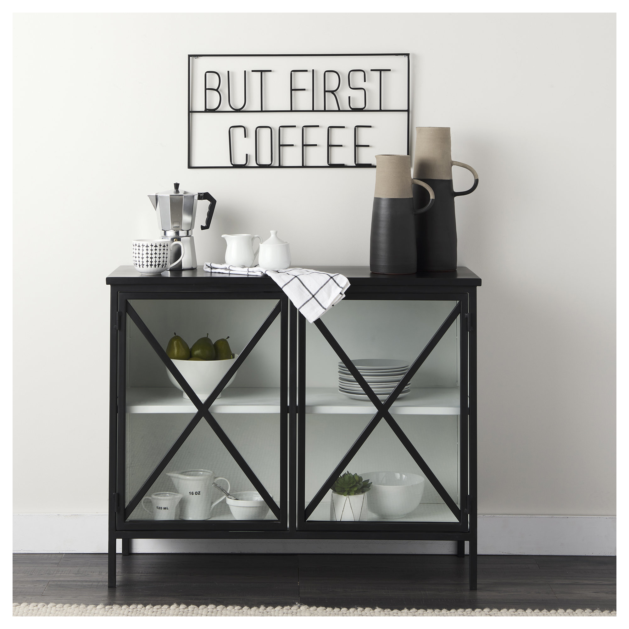 Diego 2-Door Iron Accent Cabinet