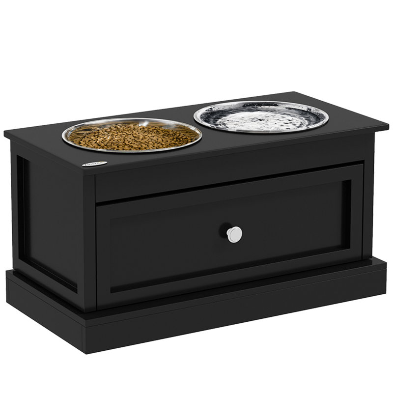 Bols pour chien surélevés avec rangement PawHut
