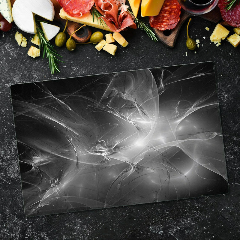 Wagar Tempered Glass Waves Chopping Board, 52cm x 60cm