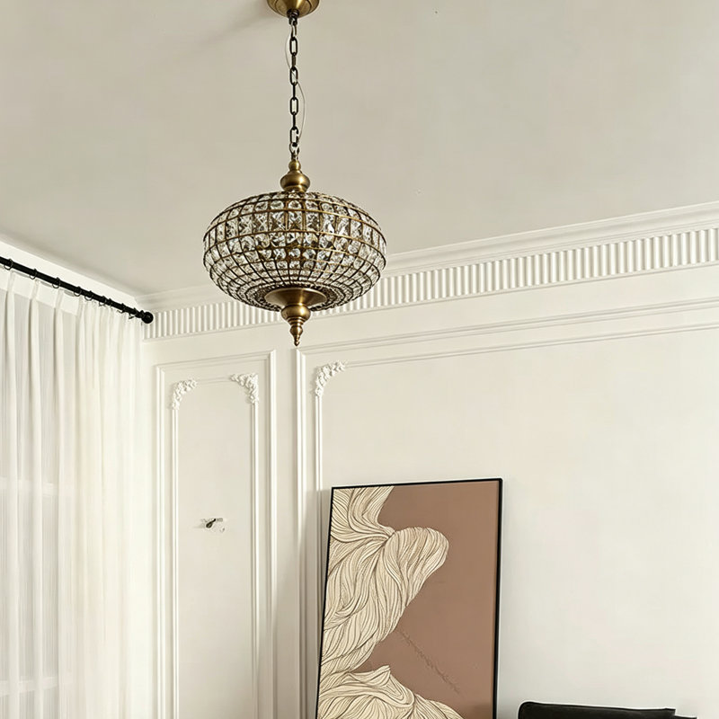Lustre en cristal K9 avec chaîne réglable, L 24,41 po