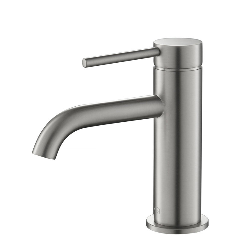Circular Single-handle Bathroom Faucet, Brushed Nickel, Drain Assembly Not Included