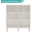 Bibliothèque à 3 niveaux, étagère en bois de style Mid-Century moderne pour le salon, la chambre à coucher ou le bureau-21623857-21623859