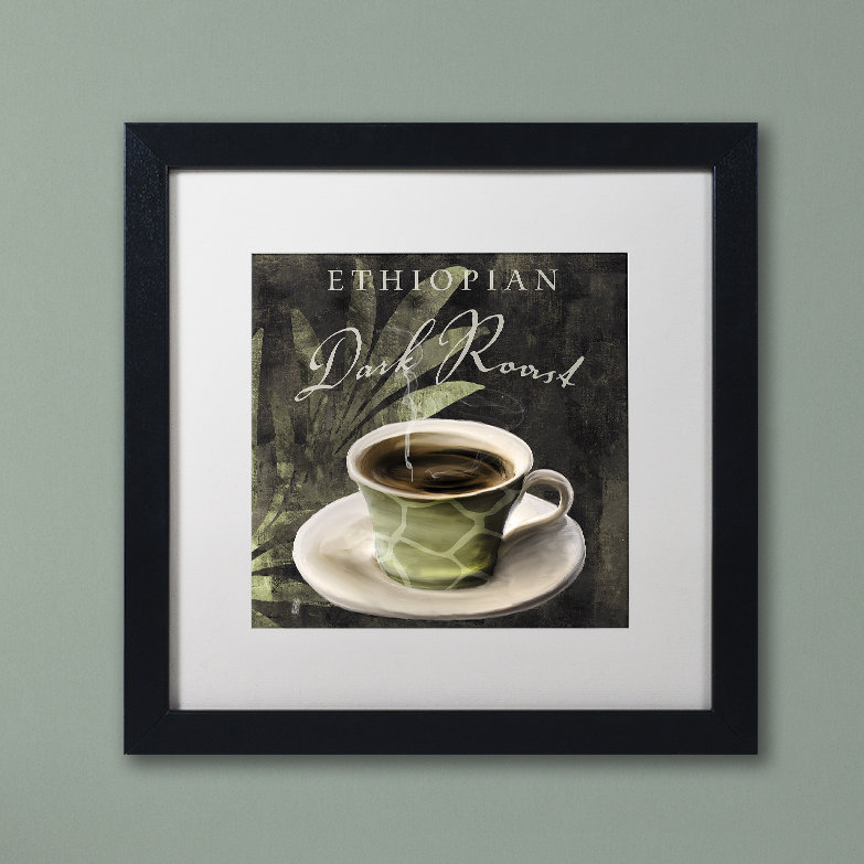 «Afrikan Coffee III» par Jadaya, impression encadrée, H 11 po x l 14 po x P 0,5 po, Blanc, Cadre noir