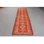 Tapis de couloir antique turc Herki en laine orange pour les escaliers et la décoration intérieure avec un look rétro unique
