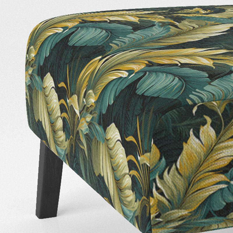 Fauteuil de chambre rembourré C, Mirage à motif tropical radieux I
