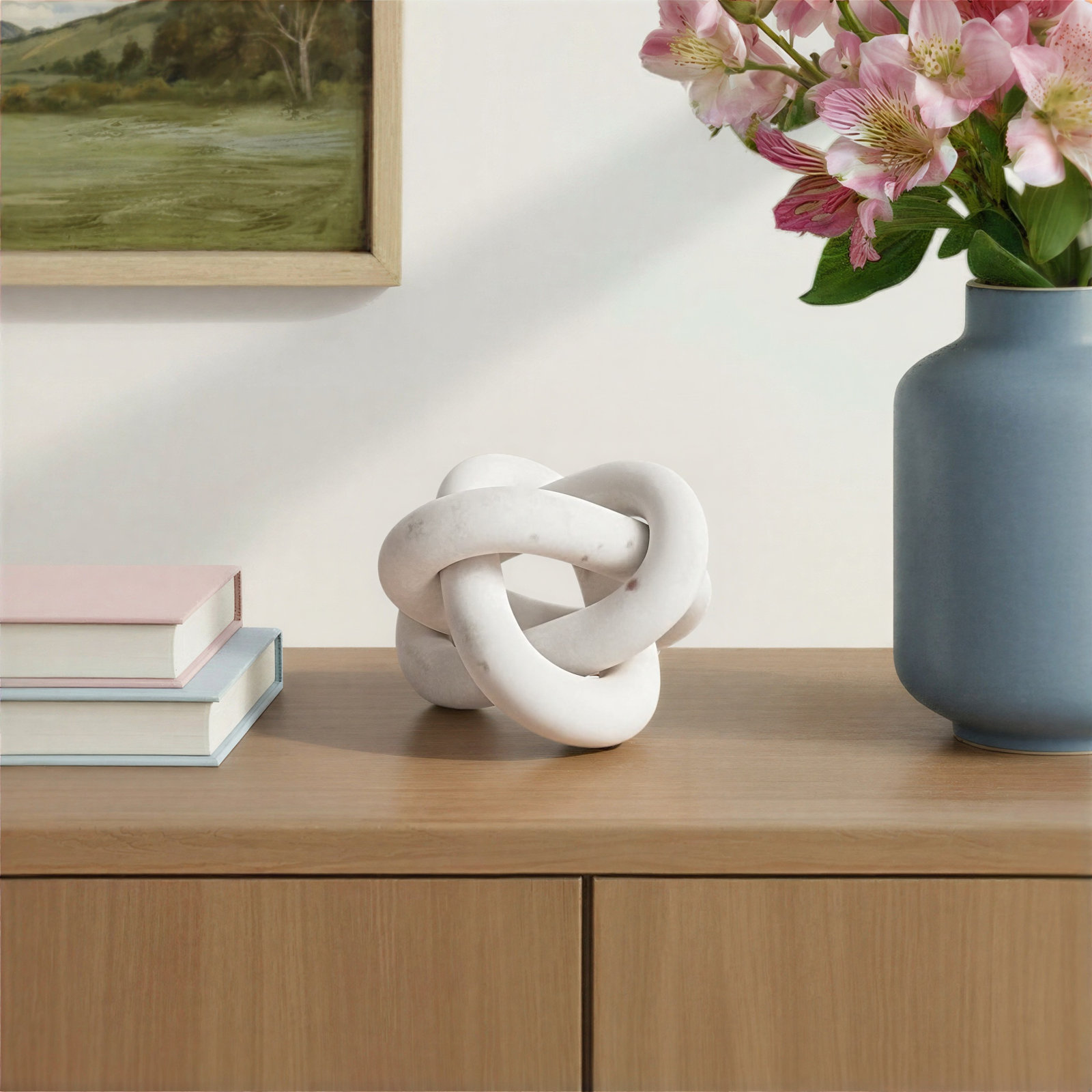 Gwennie Genuine Marble Sculpture, White